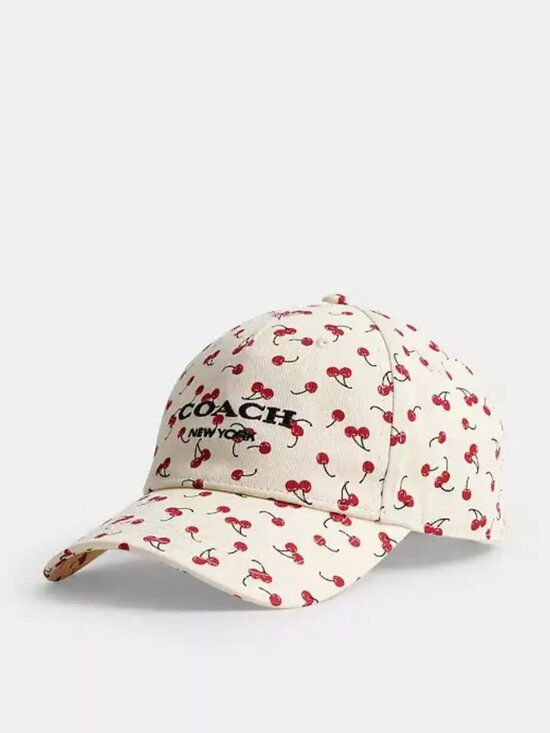 coach Micro Cherry Print Baseball Hat cfg52 main image 6